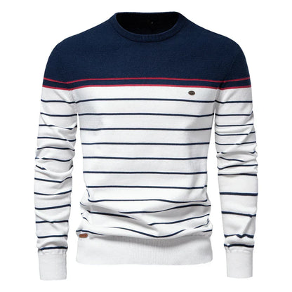Adrien™ | Pull Rayé Marin